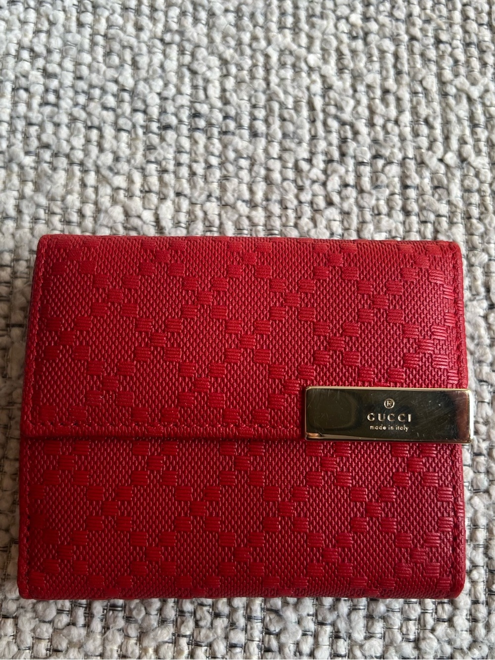 Gucci Red Microguccissima / Micro GG Leather Wallet